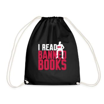I Read Banned Books 40 - Drawstring Bag - black - Front