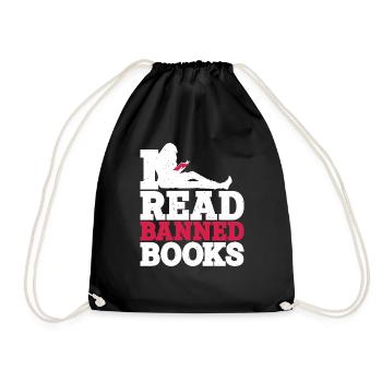 I Read Banned Books 39 - Drawstring Bag - black - Front
