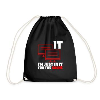 I'm Just In It For The Cache 2 - Drawstring Bag - black - Front