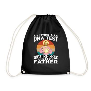 I took a DNA test and God is my father 15 - Drawstring Bag - black - Front