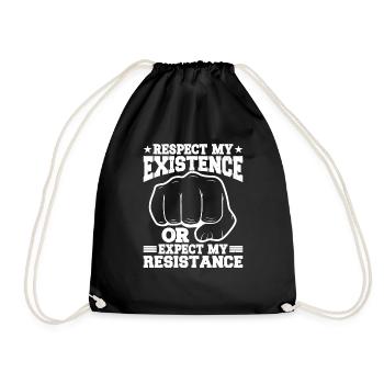 Respectez mon existence ou attendez-vous à ma résistance 11 - Sac de sport léger - noir - Devant