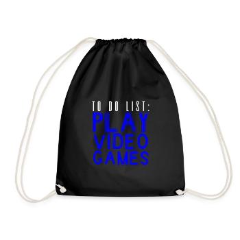 To Do List Play Video Games 2 - Drawstring Bag - black - Front