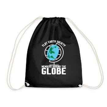 Flat Earth Society, Members Around The Globe 17 - Turnbeutel - Schwarz - Vorne