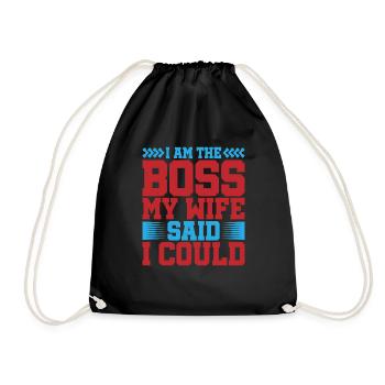 Je suis le patron - Ma femme a dit que je pouvais avoir 5 ans - Sac de sport léger - noir - Devant