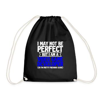 Not be perfect but i am a video game developer 2 - Drawstring Bag - black - Front