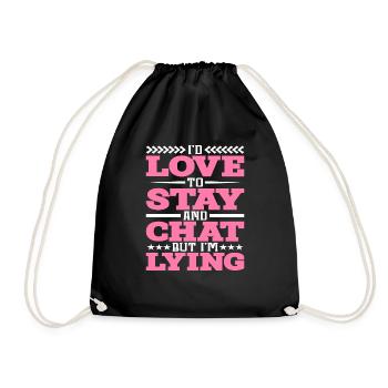 J’aimerais rester et discuter mais je mens - Sac de sport léger - noir - Devant