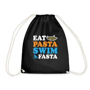 Eat Pasta Swim Fasta 9 - Turnbeutel - Schwarz - Vorne