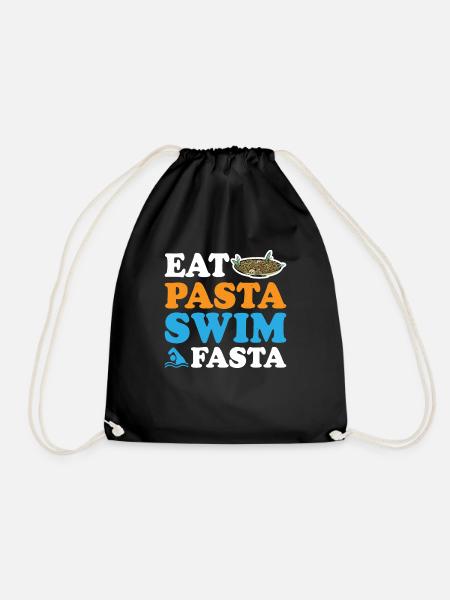 Eat Pasta Swim Fasta 9 - Turnbeutel - Schwarz