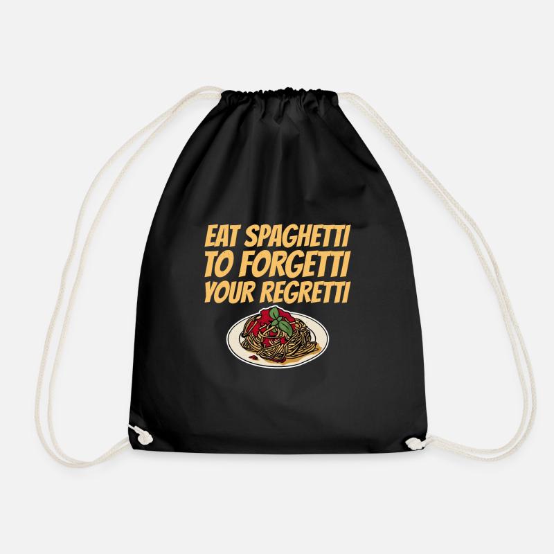 Eat Spaghetti To Forgetti Your Regretti 6 - Turnbeutel - Schwarz