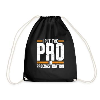 Je mets le pro dans la procrastination 5 - Sac de sport léger - noir - Devant