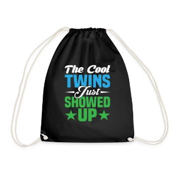 The Cool Twins Just Showed Up 13 - Drawstring Bag - black - Front