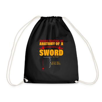 Sword Fighting 101 Anatomy Of A Sword 3 - Drawstring Bag - black - Front
