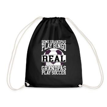 Les grands-pères jouent au bingo Les vrais grands-pères jouent au football - Sac de sport léger - noir - Devant