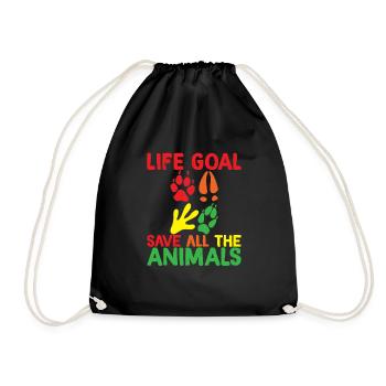 Objectif de vie, Sauver tous les animaux 2 - Sac de sport léger - noir - Devant