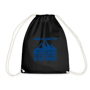 When Life Gives You Mountains 3 - Drawstring Bag - black - Front