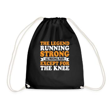 All Original Parts Except For The Knee 3 - Drawstring Bag - black - Front