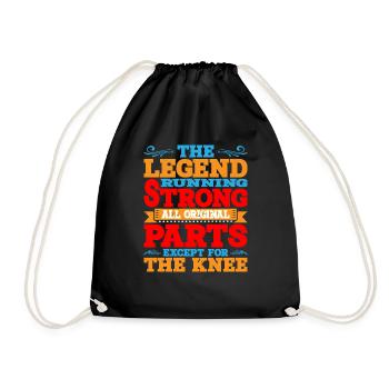 All Original Parts Except For The Knee - Drawstring Bag - black - Front