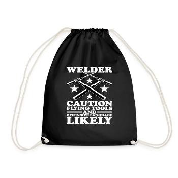 Welder, Flying Tools and Offensive Language 2 - Drawstring Bag - black - Front