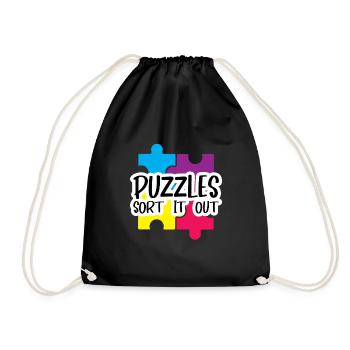 Puzzlers Sort It Out 4 - Drawstring Bag - black - Front