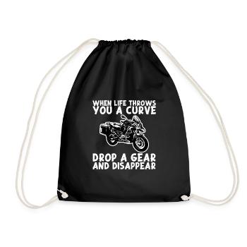 When Life Throws Curve Drop A Gear And Disappear - Turnbeutel - Schwarz - Vorne