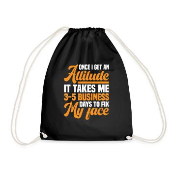 Once I get an attitude, it takes me 3-5 days 2 - Drawstring Bag - black - Front