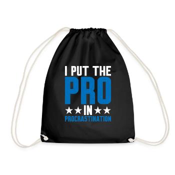 Je mets le pro dans la procrastination 9 - Sac de sport léger - noir - Devant