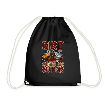 Dirt Makes Me Cuter 2 - Drawstring Bag - black - Front