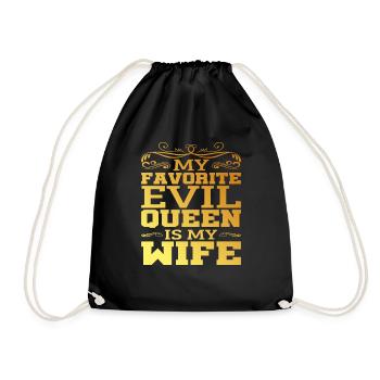 My Favorite Evil Queen Is My Wife 12 - Drawstring Bag - black - Front