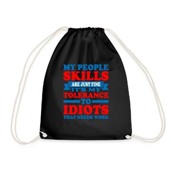 It's My Tolerance To Idiots That Needs Work 5 - Drawstring Bag - black - Front