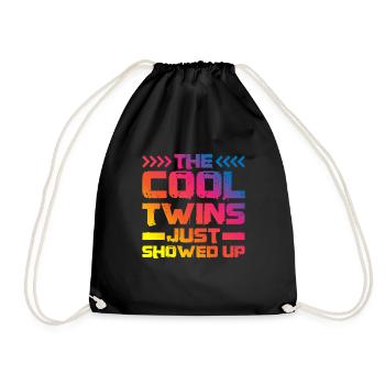 The Cool Twins Just Showed Up 17 - Drawstring Bag - black - Front