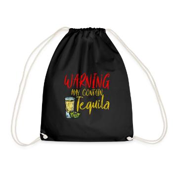 Warning May Contain Tequila 3 - Drawstring Bag - black - Front