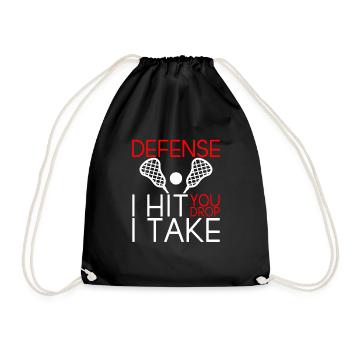 Defense I Hit You Drop I Take 2 - Drawstring Bag - black - Front