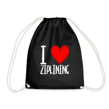 I Love Ziplining - Turnbeutel - Schwarz - Vorne