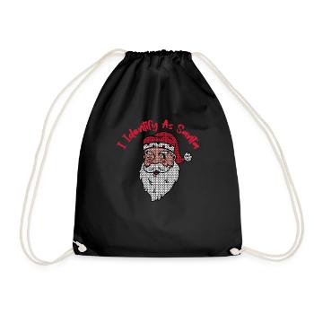 I Identify As Santa 14 - Drawstring Bag - black - Front