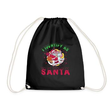 I Identify As Santa 12 - Drawstring Bag - black - Front