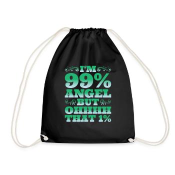 Je suis 99% Ange Mais oh ce 1% - Sac de sport léger - noir - Devant