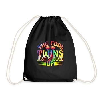 The Cool Twins Just Showed Up 20 - Drawstring Bag - black - Front