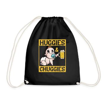 Huggies and Chuggies 20 - Drawstring Bag - black - Front