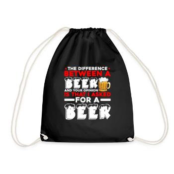 La différence entre une bière et votre opinion 2 - Sac de sport léger - noir - Devant