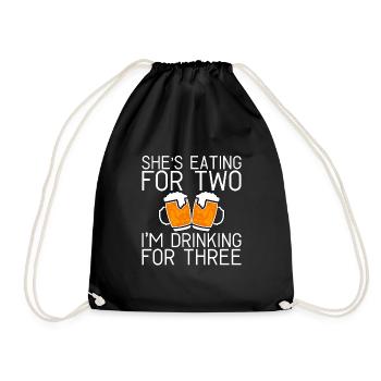 Elle mange pour deux Je bois pour trois 2 - Sac de sport léger - noir - Devant