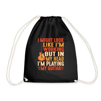 But In My Head I'm Playing My Guitar 2 - Drawstring Bag - black - Front