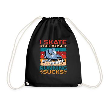 Je patine parce que courir est nul - Sac de sport léger - noir - Devant