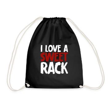 I Love A Sweet Rack - Drawstring Bag - black - Front