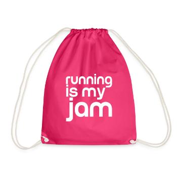 Running Is My Jam - Drawstring Bag - fuchsia - Front