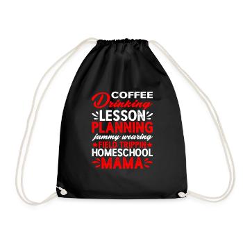 Planification de cours de consommation de café Homeschool Mama 2 - Sac de sport léger - noir - Devant