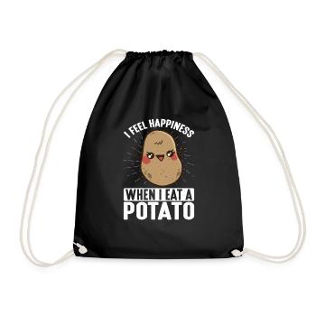 Je ressens du bonheur quand je mange une pomme de terre - Sac de sport léger - noir - Devant