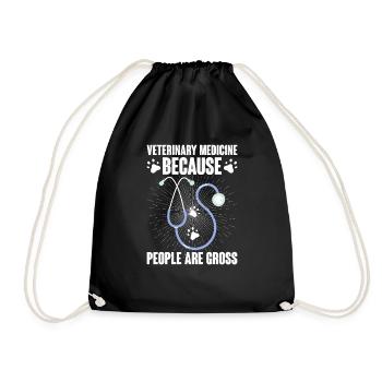Veterinary Medicine Because People Are Gross 4 - Drawstring Bag - black - Front