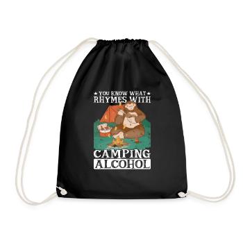 You Know What Rhymes With Camping, Alcohol 2 - Turnbeutel - Schwarz - Vorne