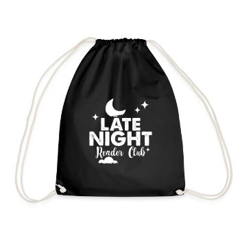 Late Night Reader Club 4 - Drawstring Bag - black - Front