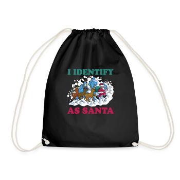 I Identify As Santa 16 - Drawstring Bag - black - Front